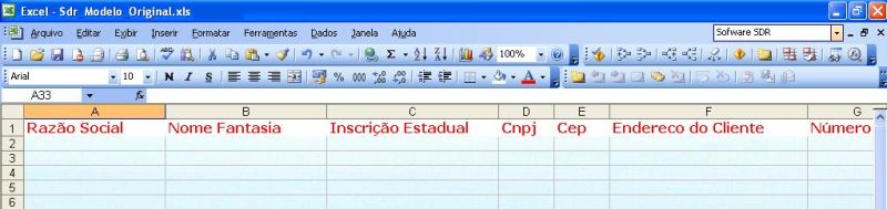 Modelo de Planilha SDR do Excel